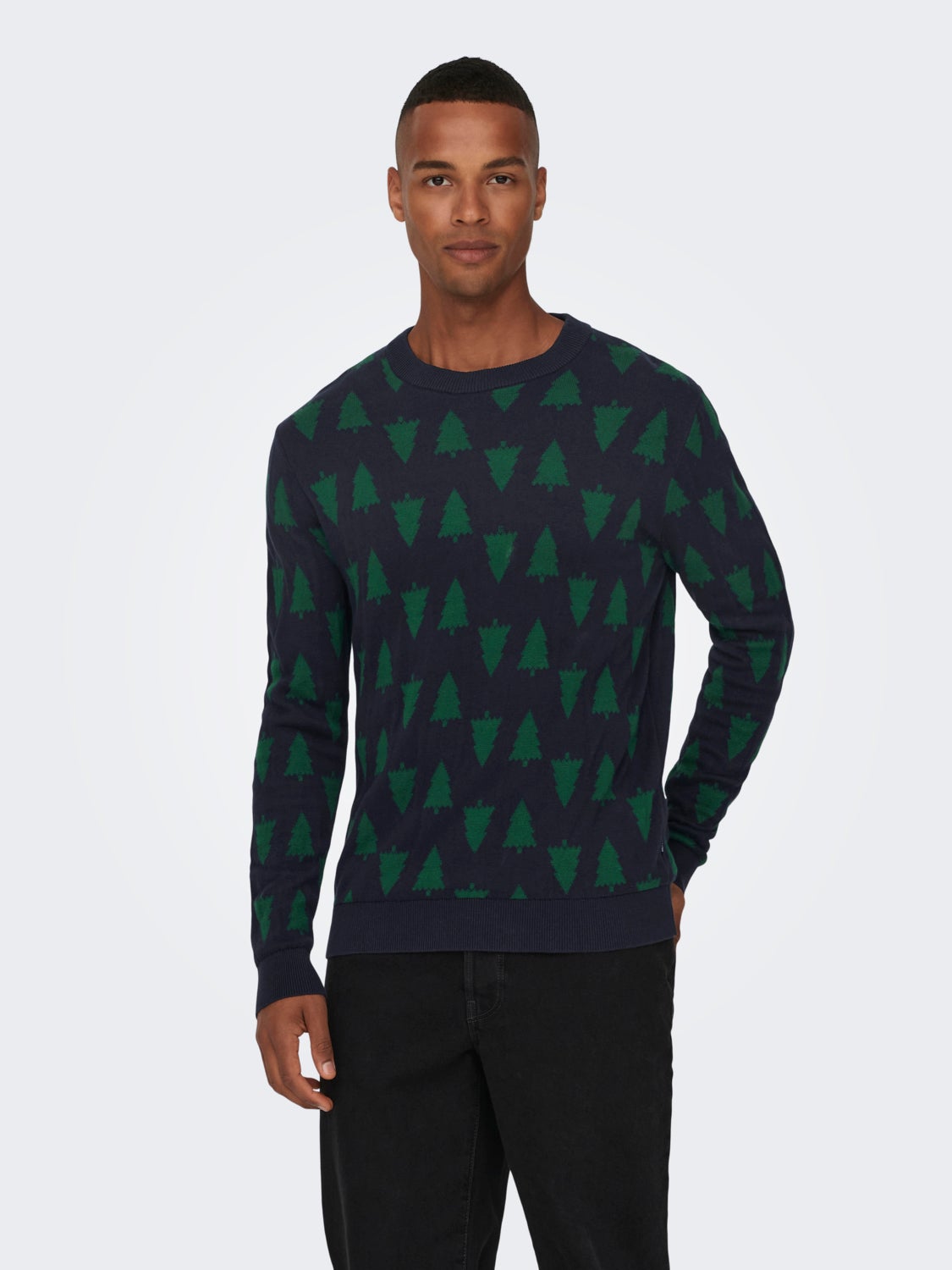 Crewneck christmas knitted pullover