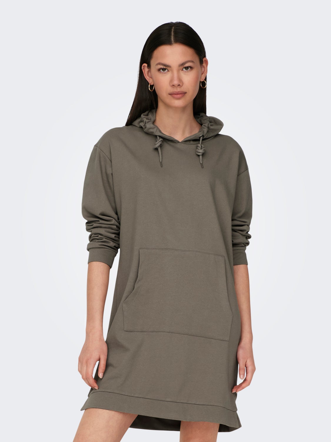 Sweat dress with o-neck