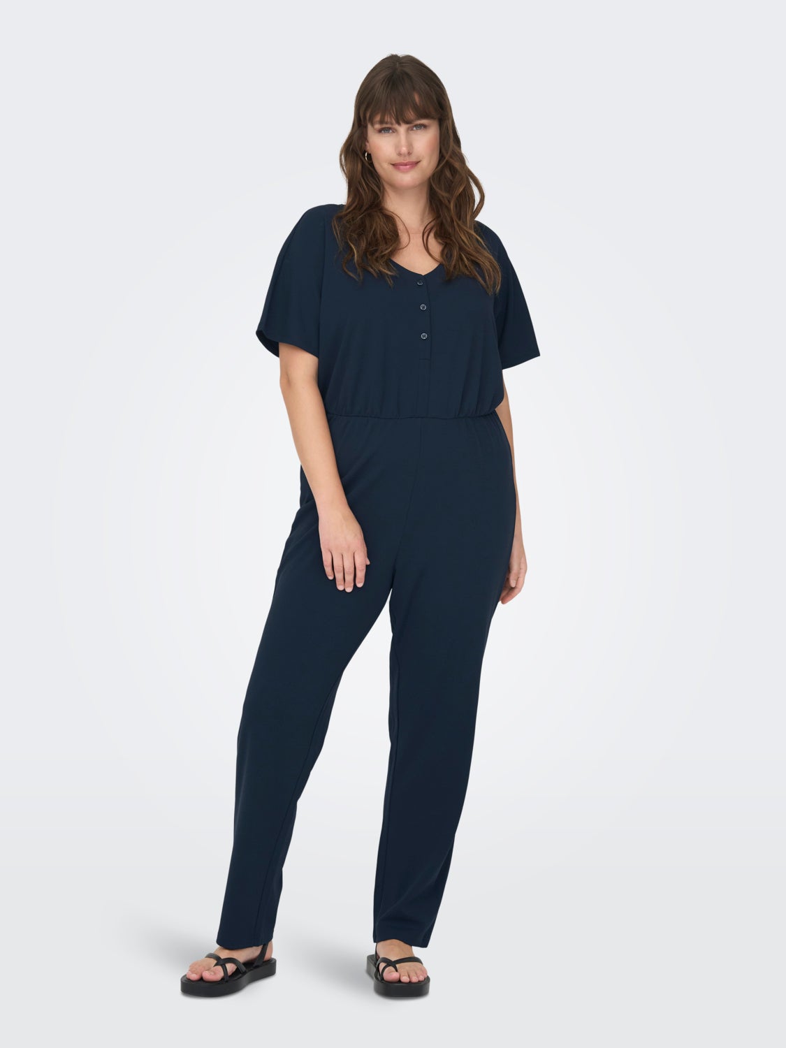 Curvy solid color jumpsuit