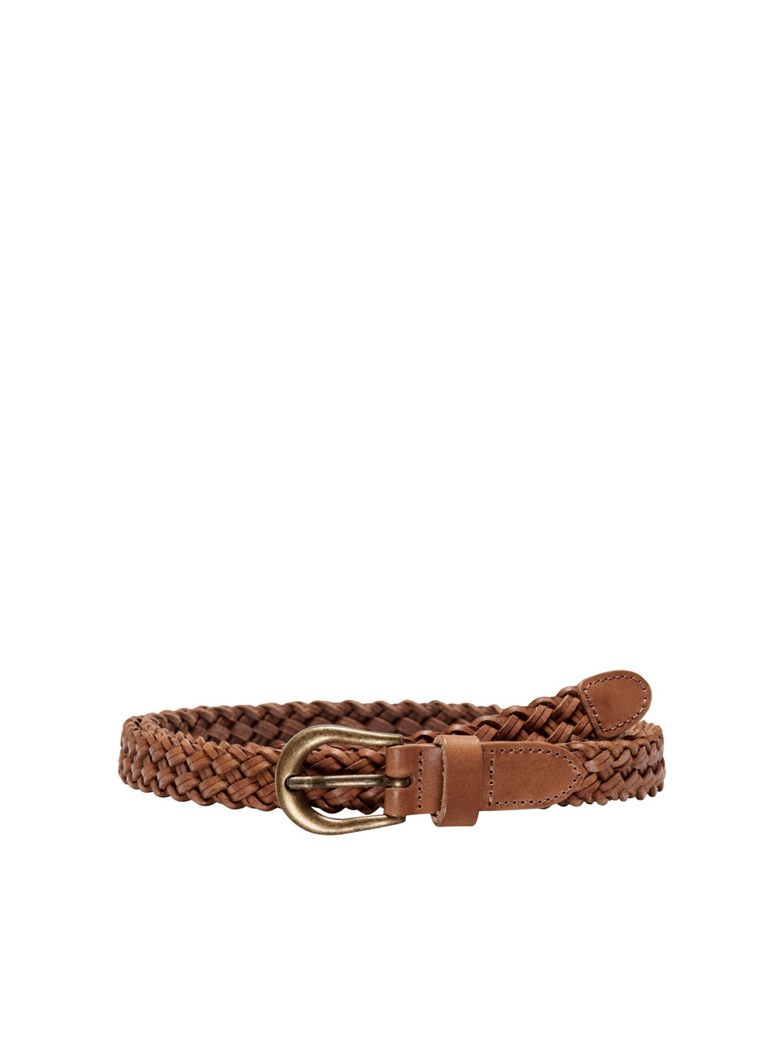 Braided leather belt