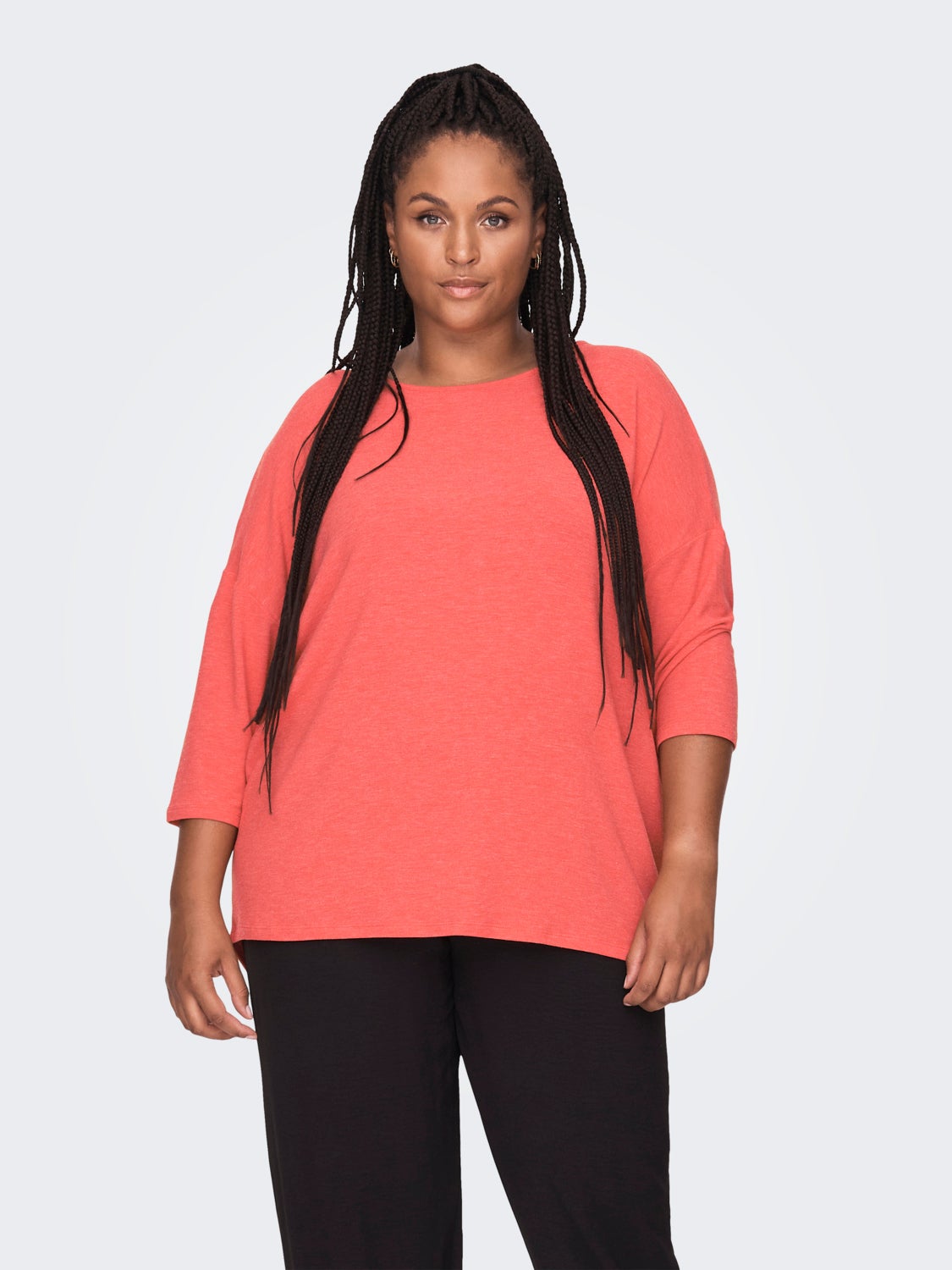 Curvy loose fitted 3/4 sleeved top