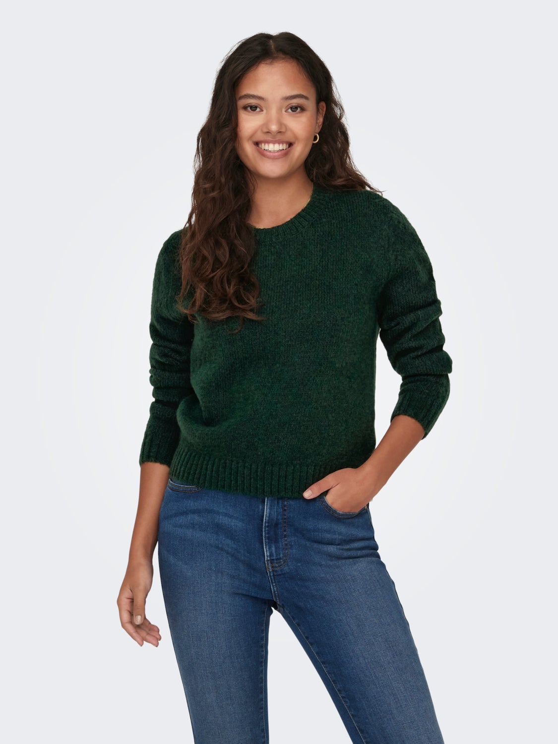 O-neck knitted pullover