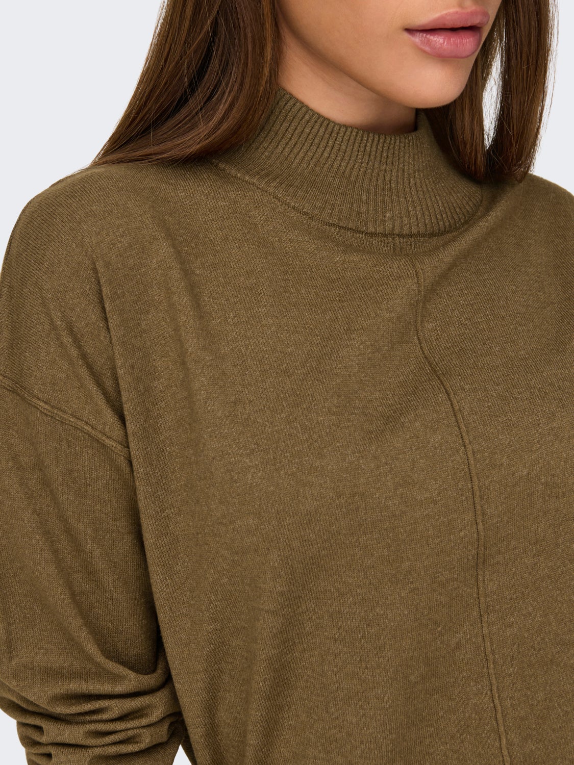 Knitted pullover with high neck
