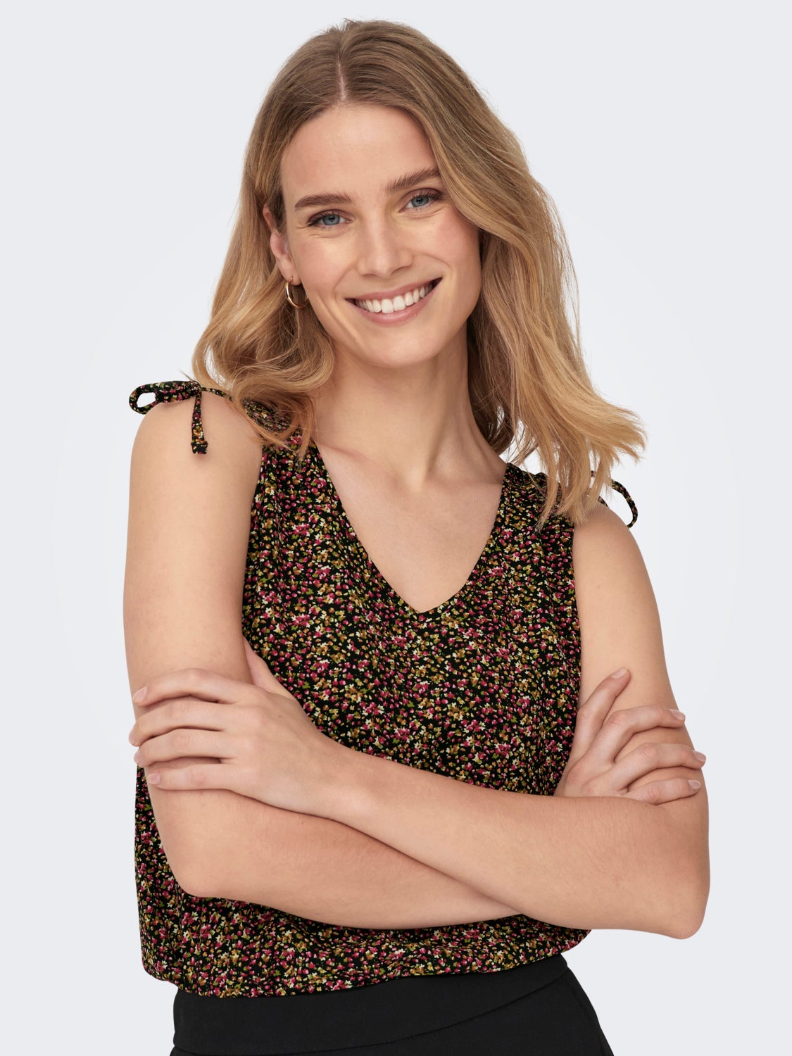 V-Neck Top With Strap Details