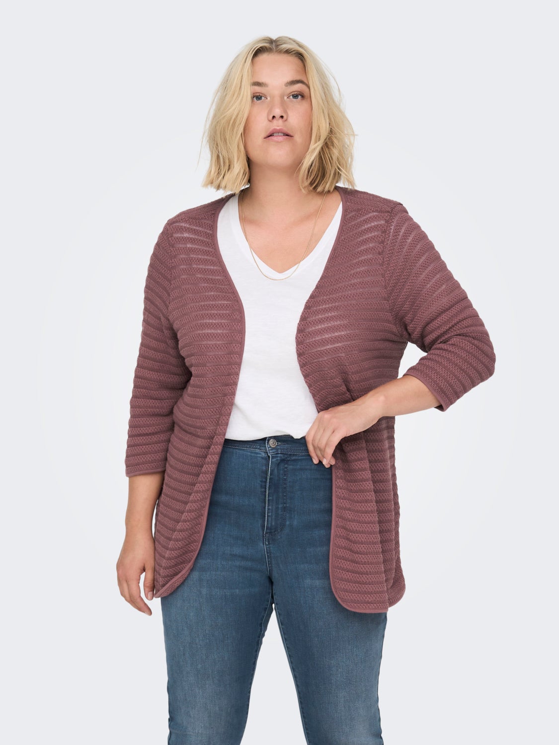 Curvy texture Knitted Cardigan