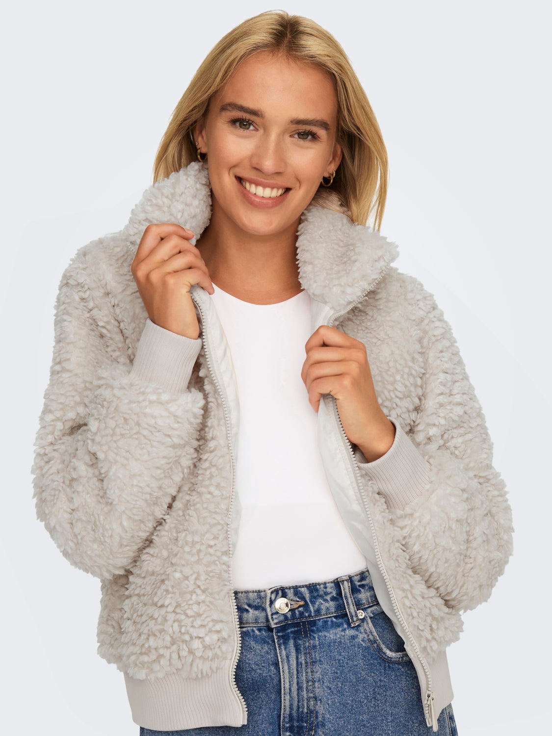 Teddy jacket with high neck
