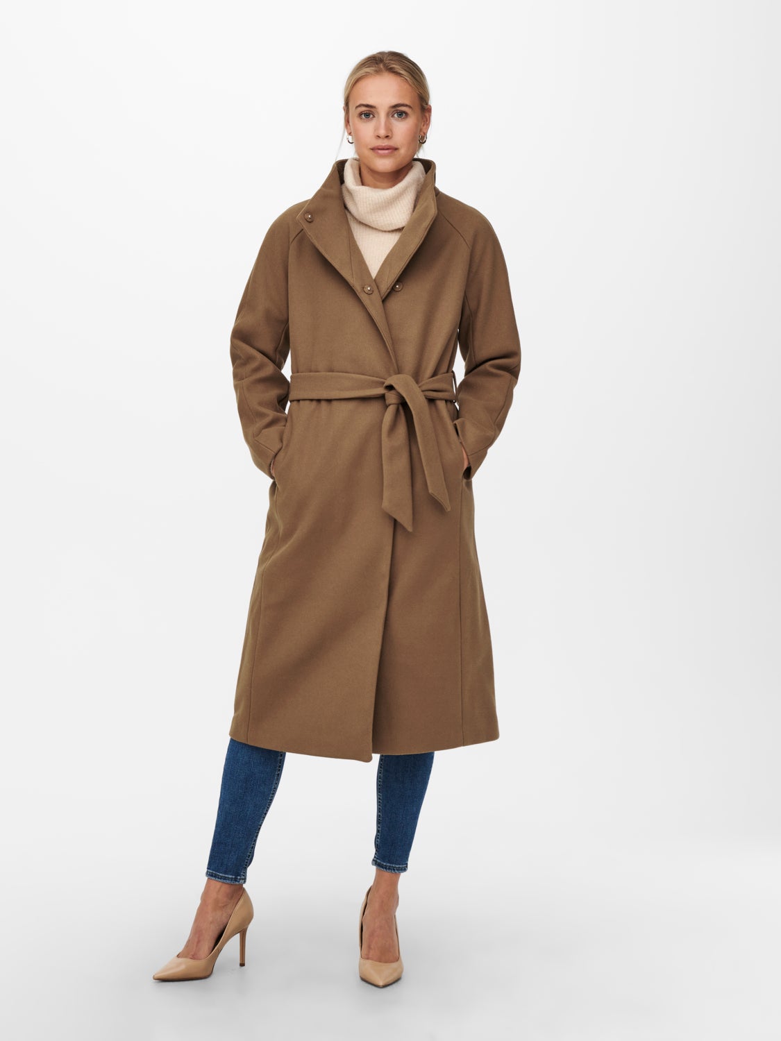 Tie belt Coat