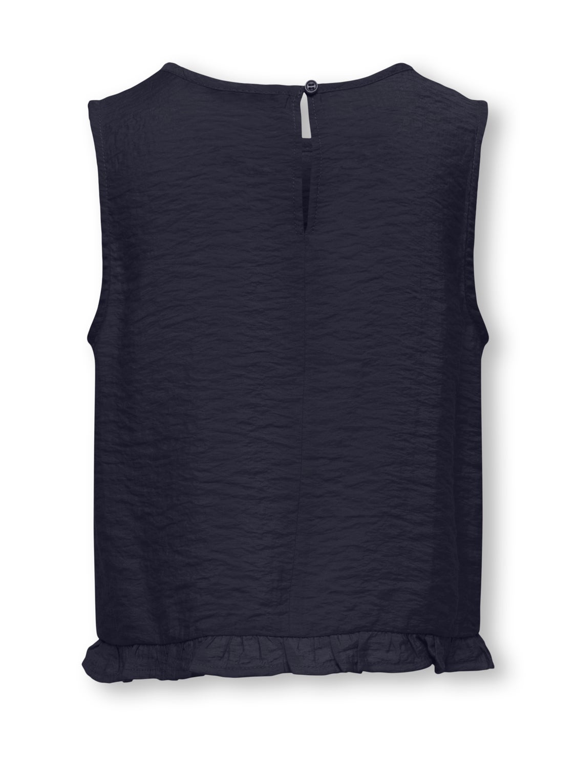 O-neck top with frill edge