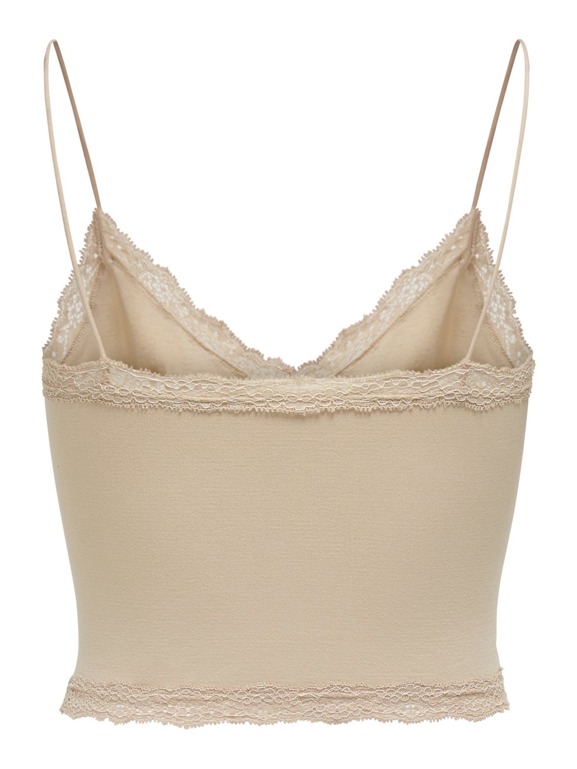 Cropped top with lace edges