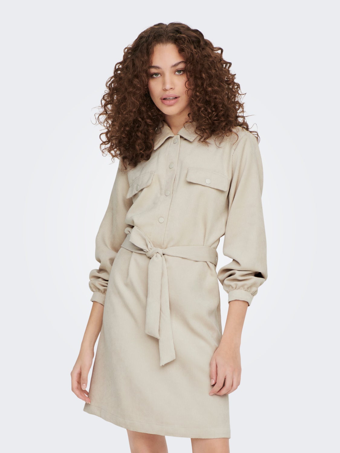 Corduroy shirt dress