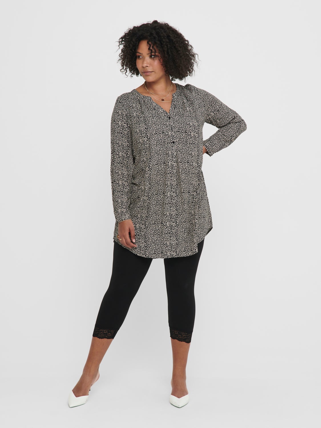 Curvy lace detail Leggings