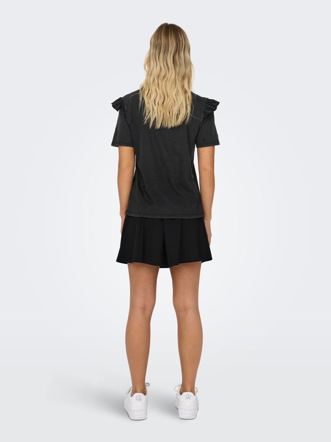 O-neck t-shirt with print and frills