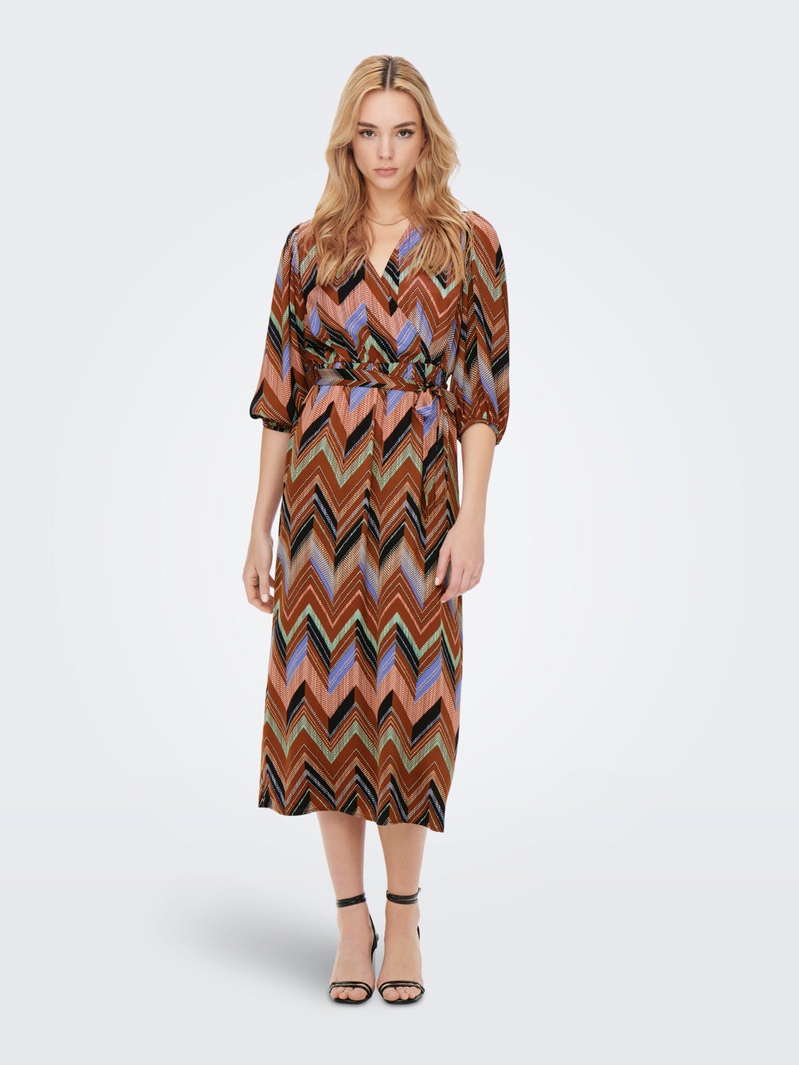 Long 3/4 sleeved Wrap dress