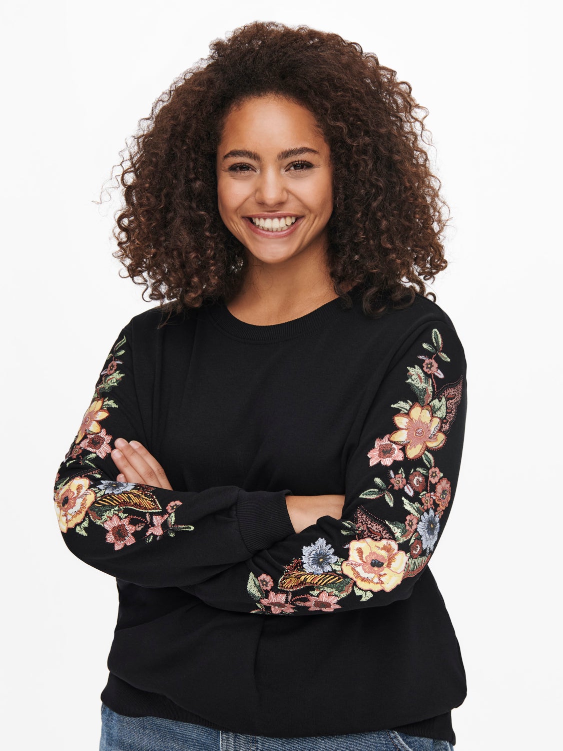 Curvy sleeve detailed Sweatshirt