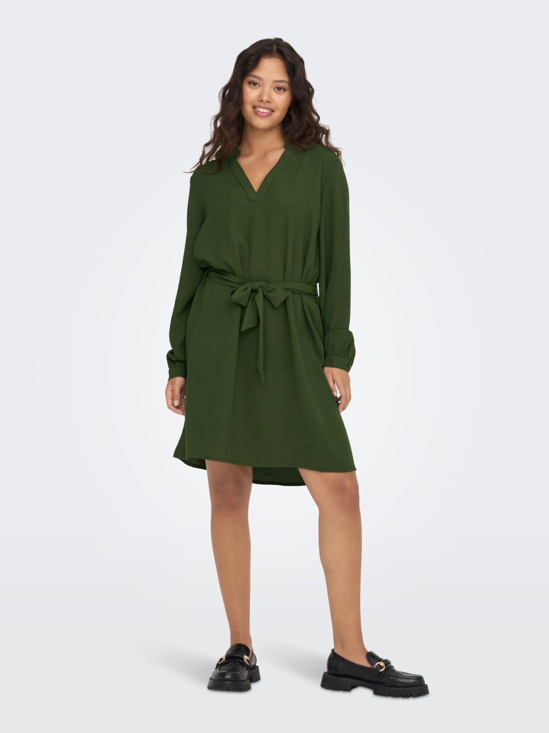 Mini dress with v-neck