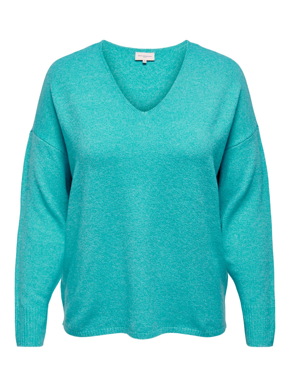 Curvy V-neck Knitted Pullover