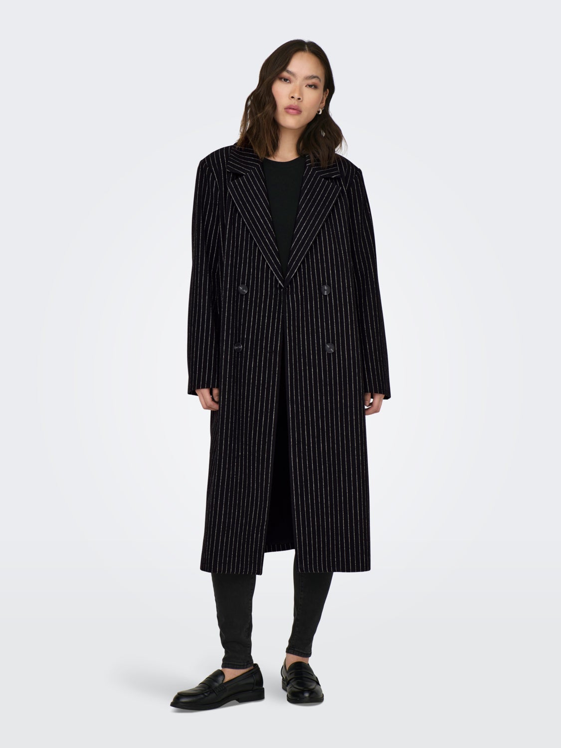 Lone pinstriped coat