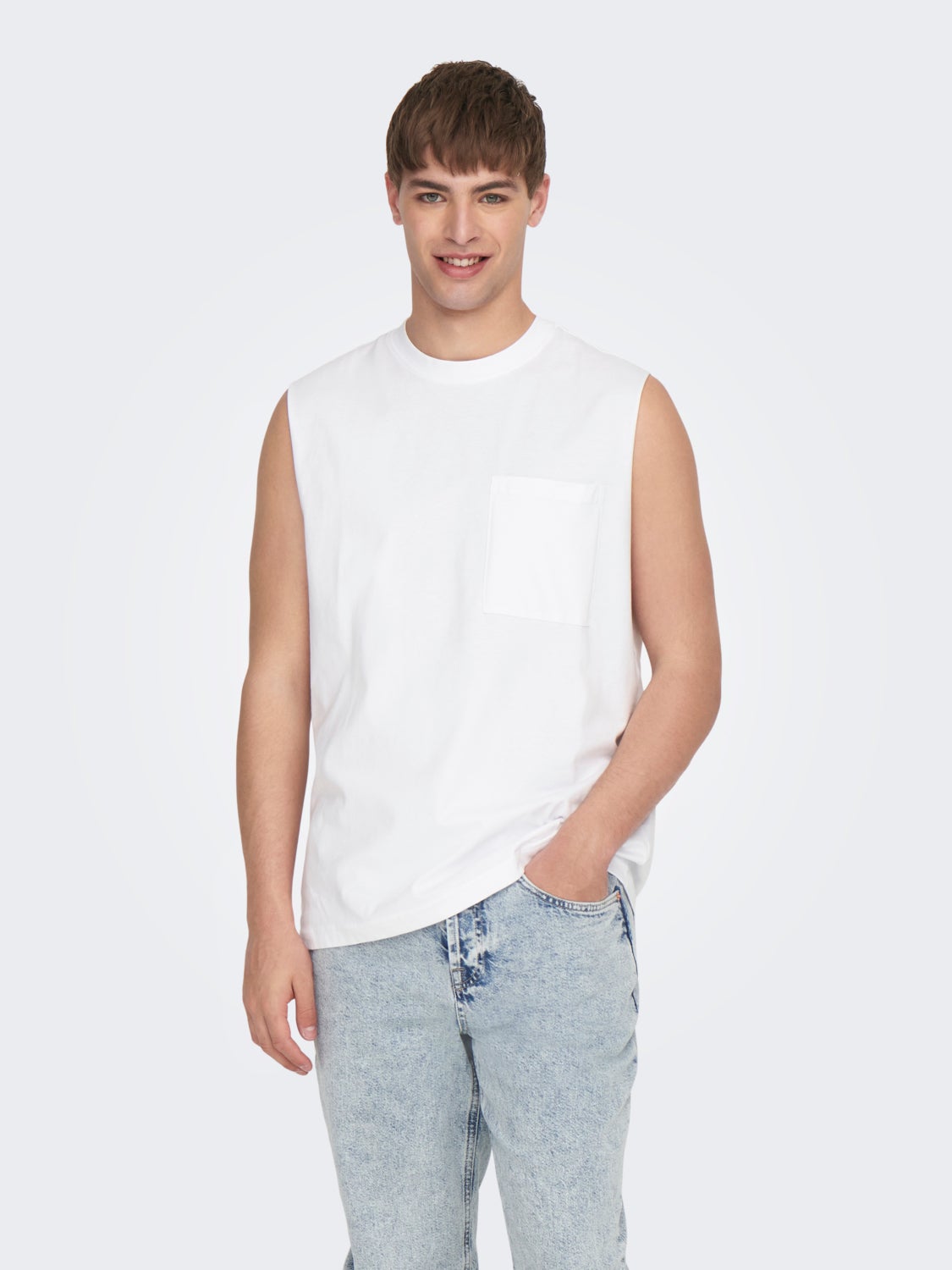 Relaxed Fit Sleeveless T-shirt