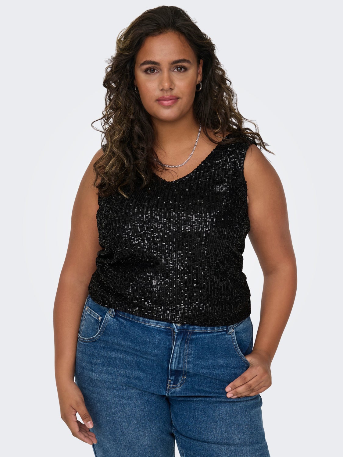 Curvy sequin top