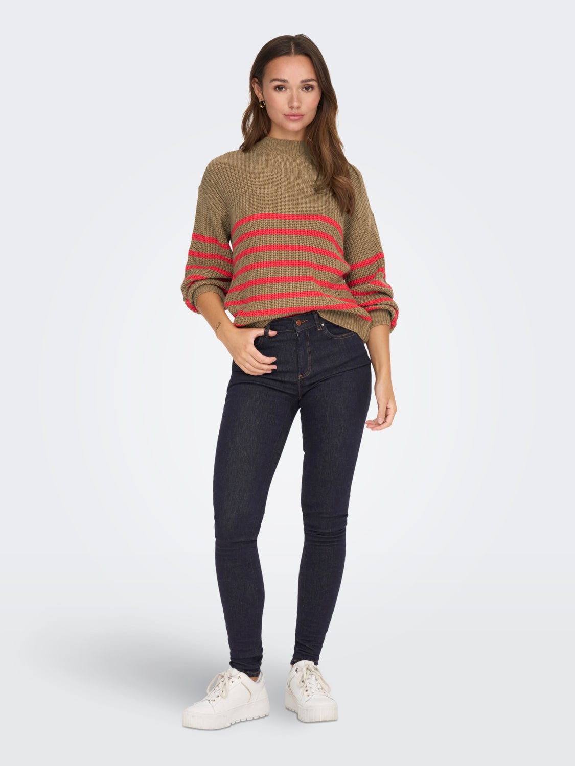 Striped knitted pullover