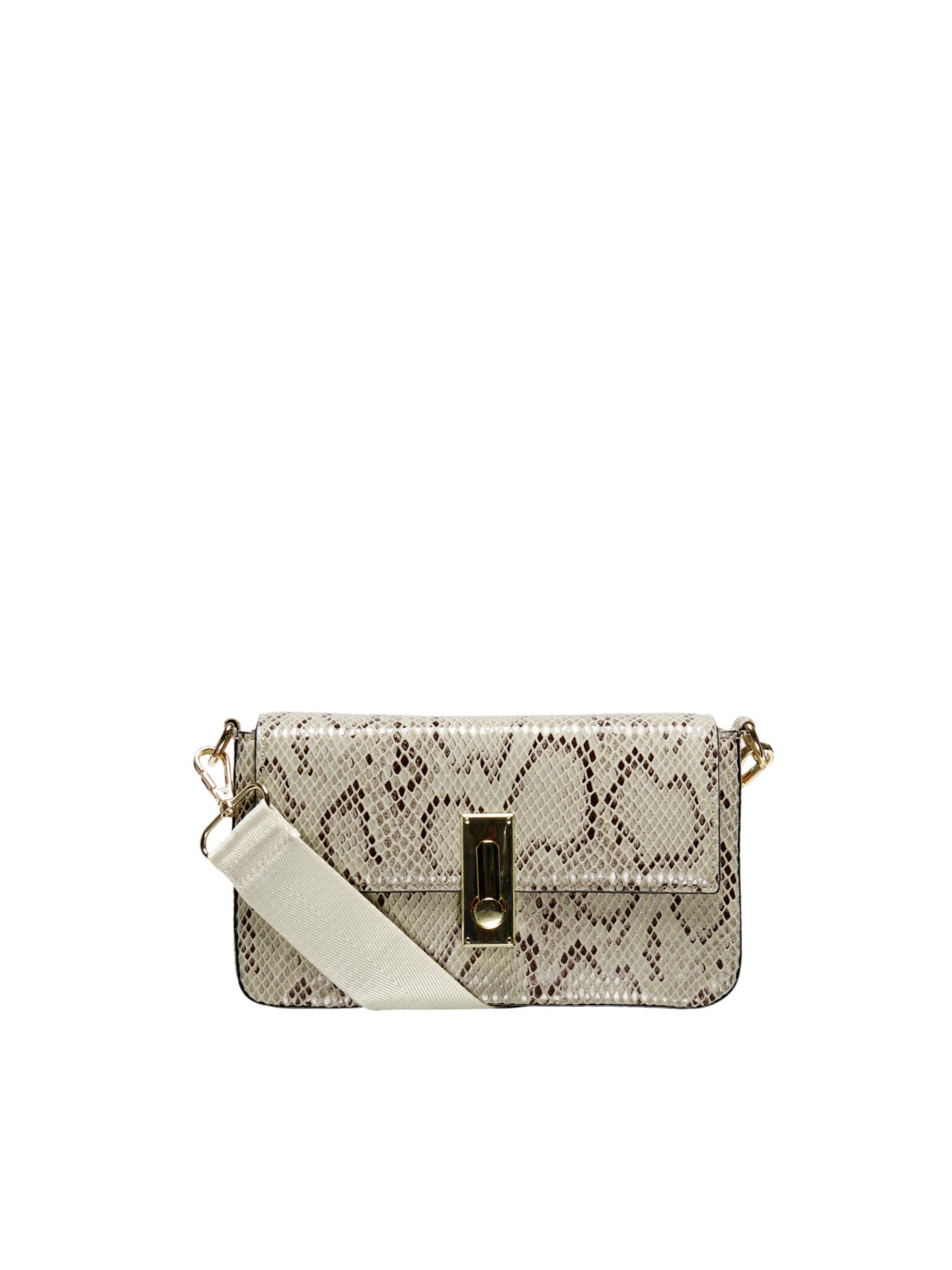 Faux snakeskin crossbody bag