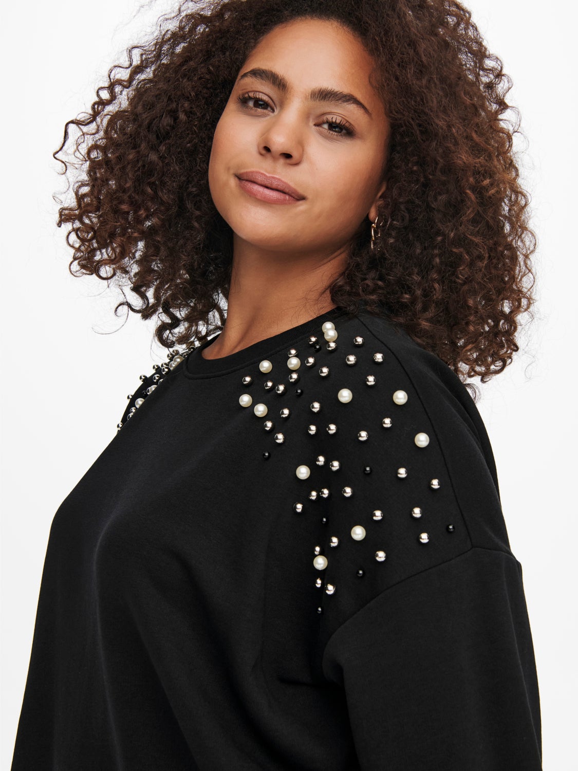 Curvy shoulder detailed Sweatshirt