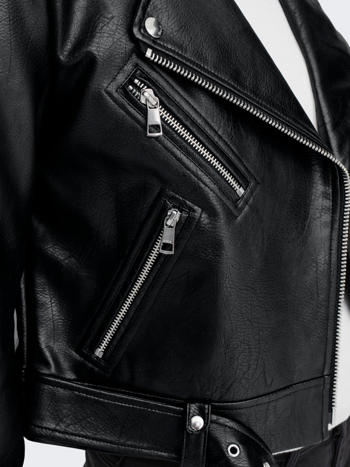 Faux leather biker jacket