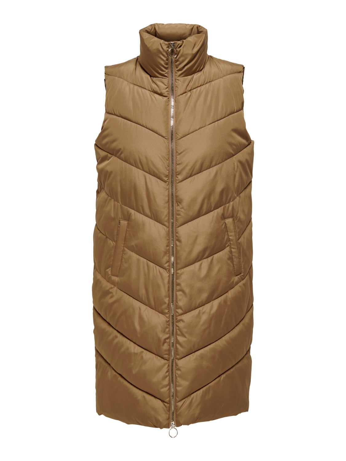 Long vest with high neck