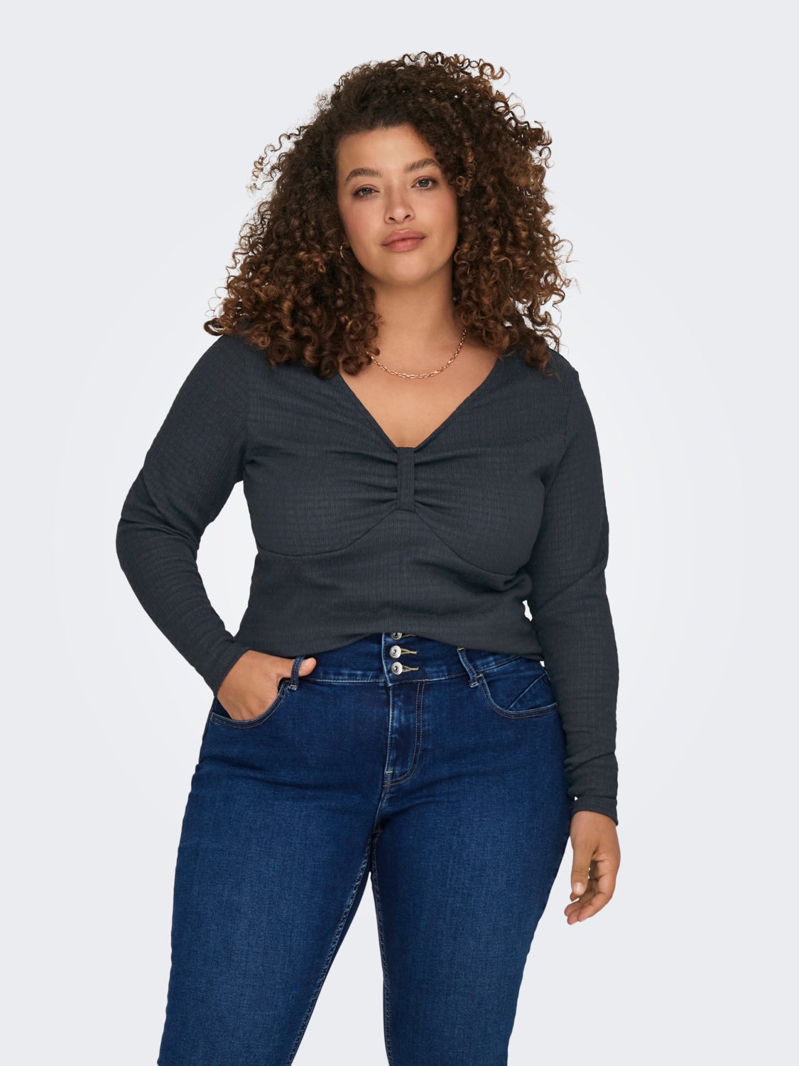 Curvy ruching detail top