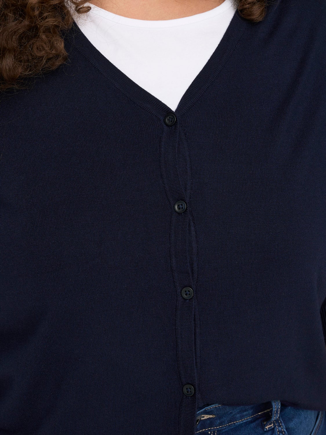 Curvy Solid Knitted Cardigan