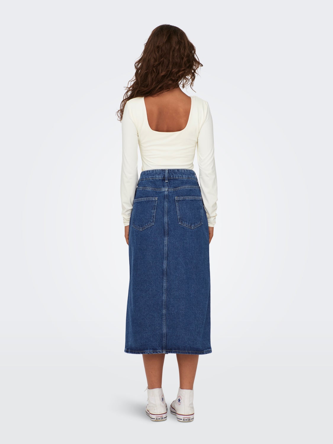 Midi denim skirt