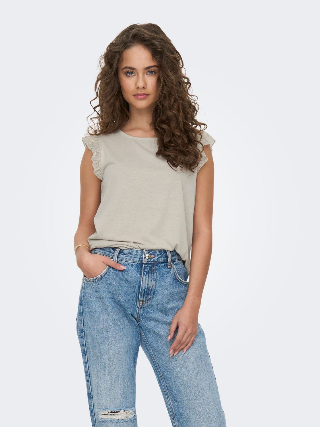 Regular Fit Top with Lace details