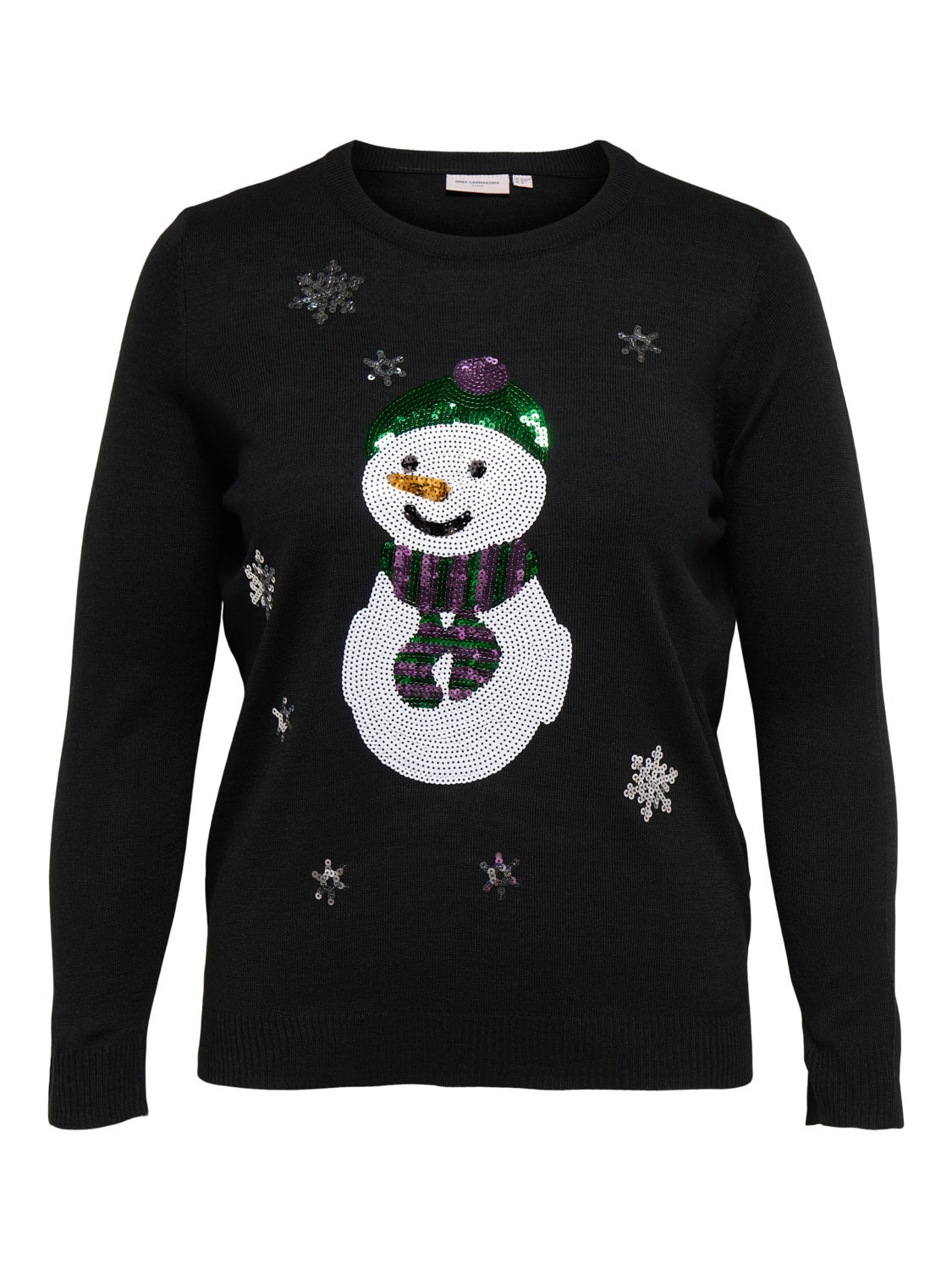 Curvy glitter christmas knitted pullover