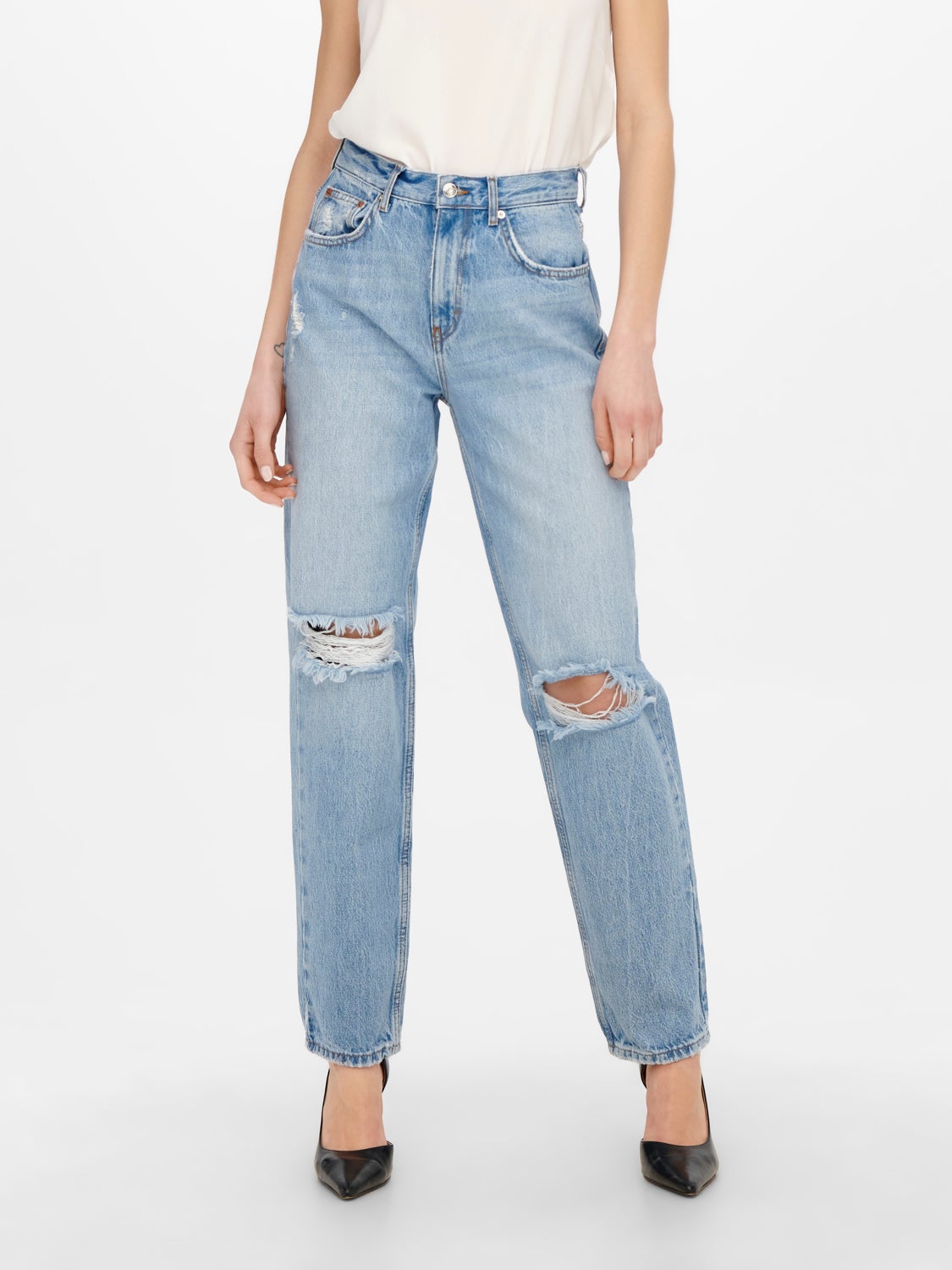 ONLRobyn destroyed high waisted jeans