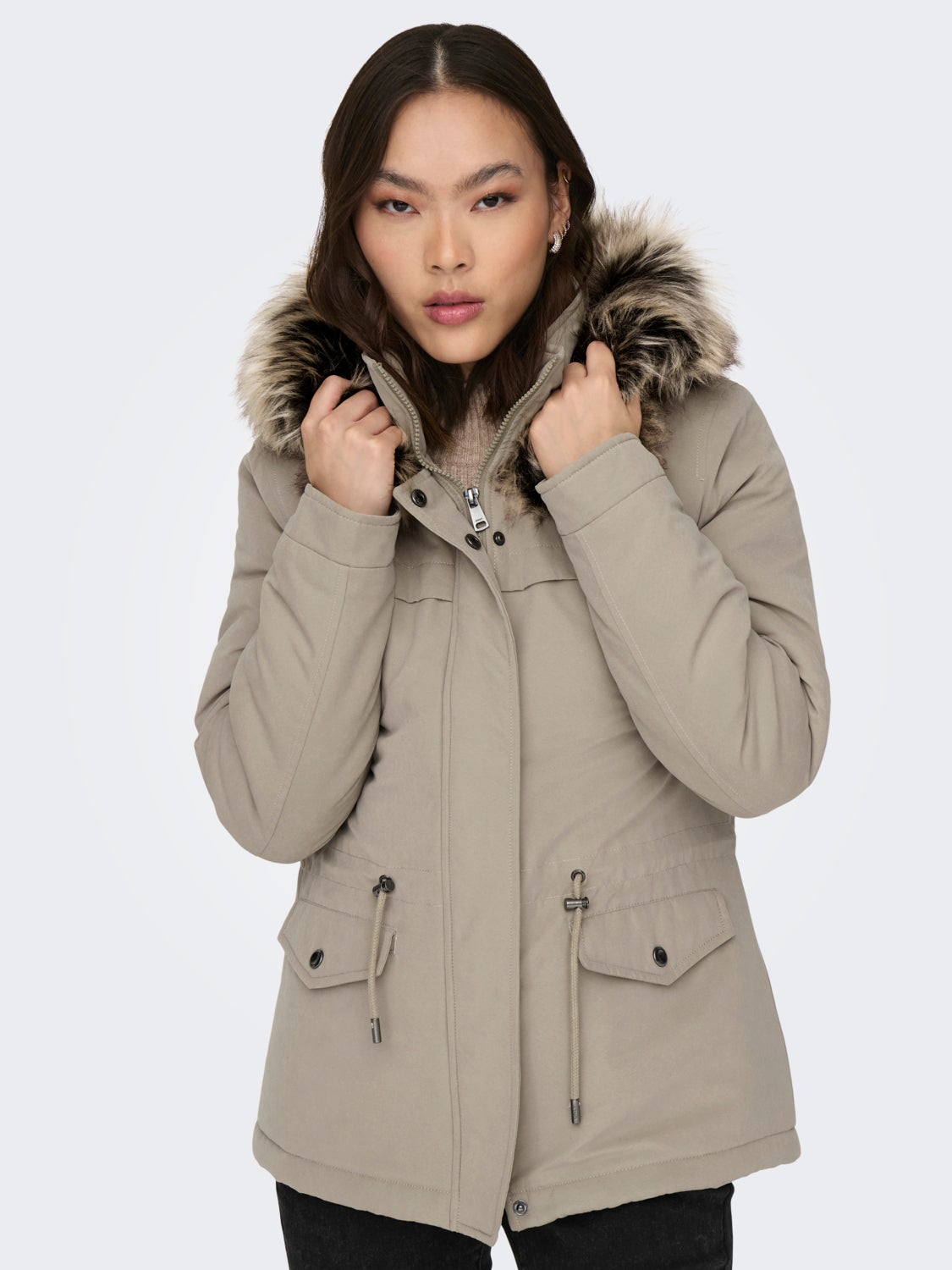 Short hooded parka