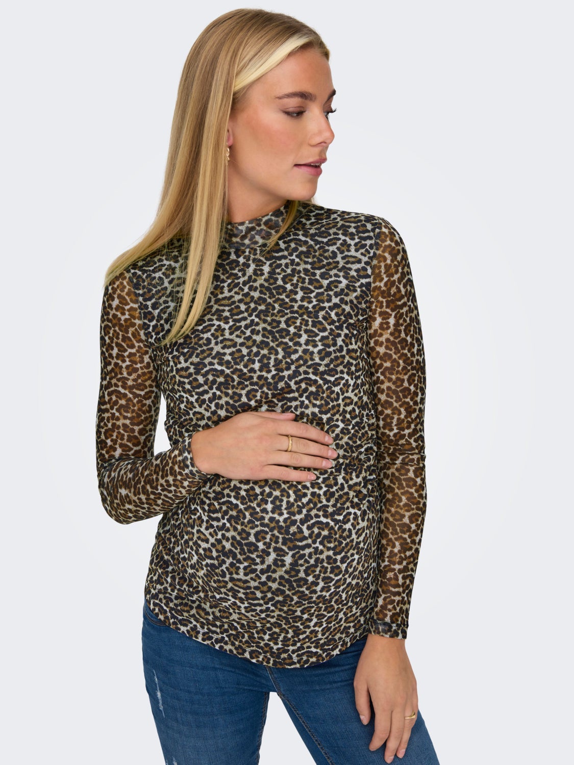 Mama printed mesh top