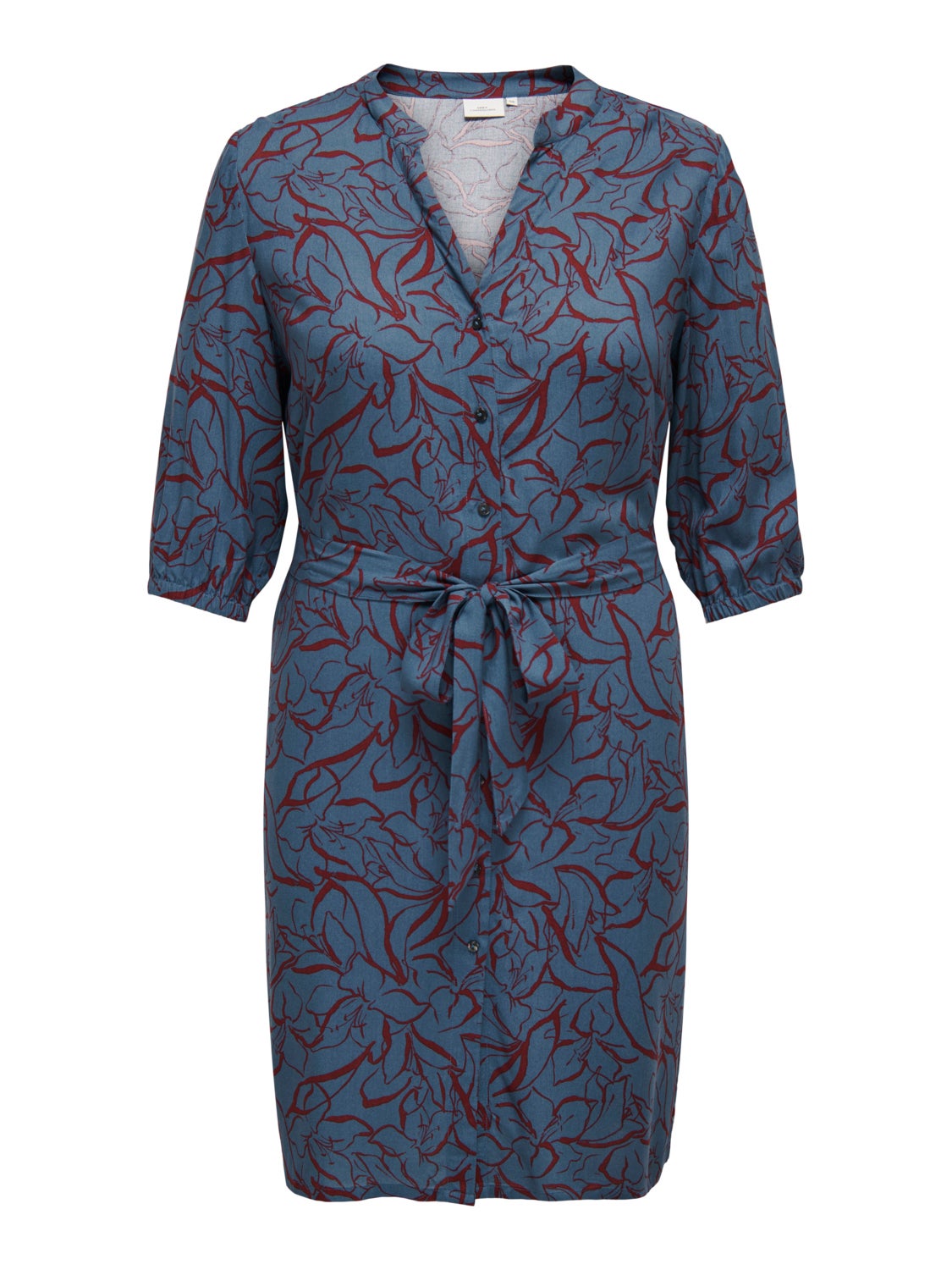 Curvy midi dress with v-neck