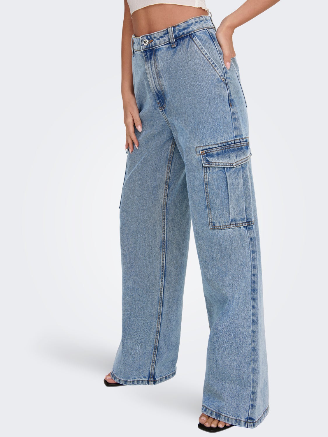 ONLHOPE EX HW WIDE CARGO DNM JEANS ADD