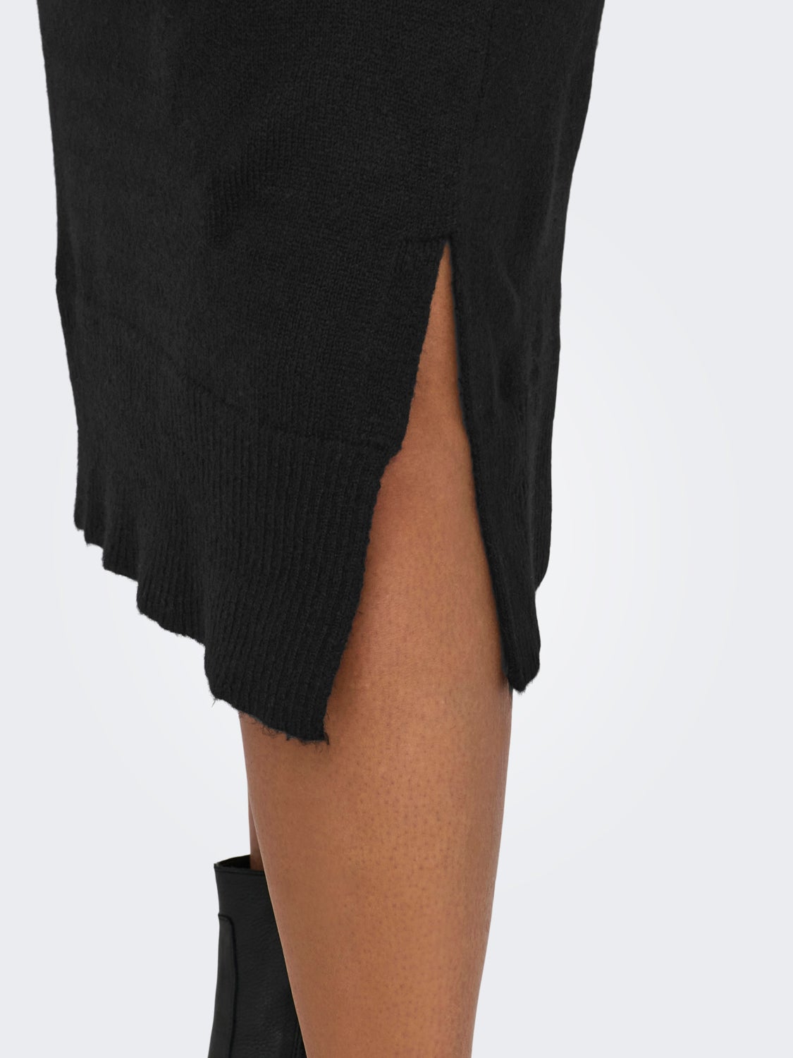 Curvy roll neck knit dress