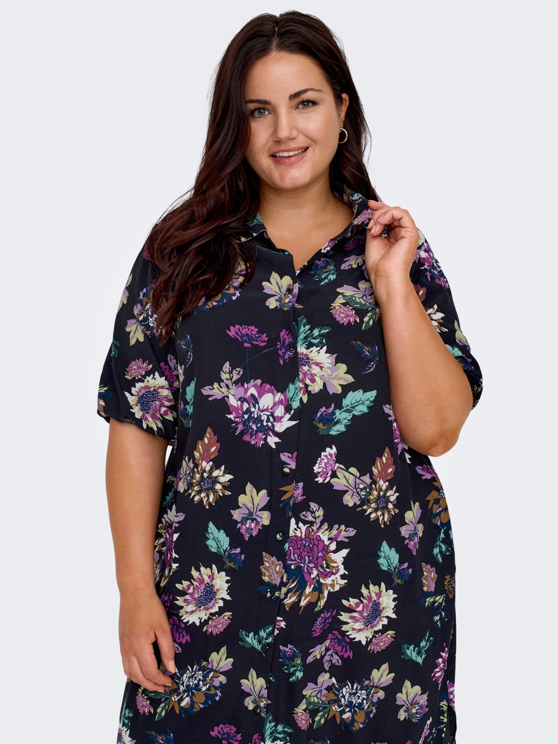 Curvy midi shirt dress
