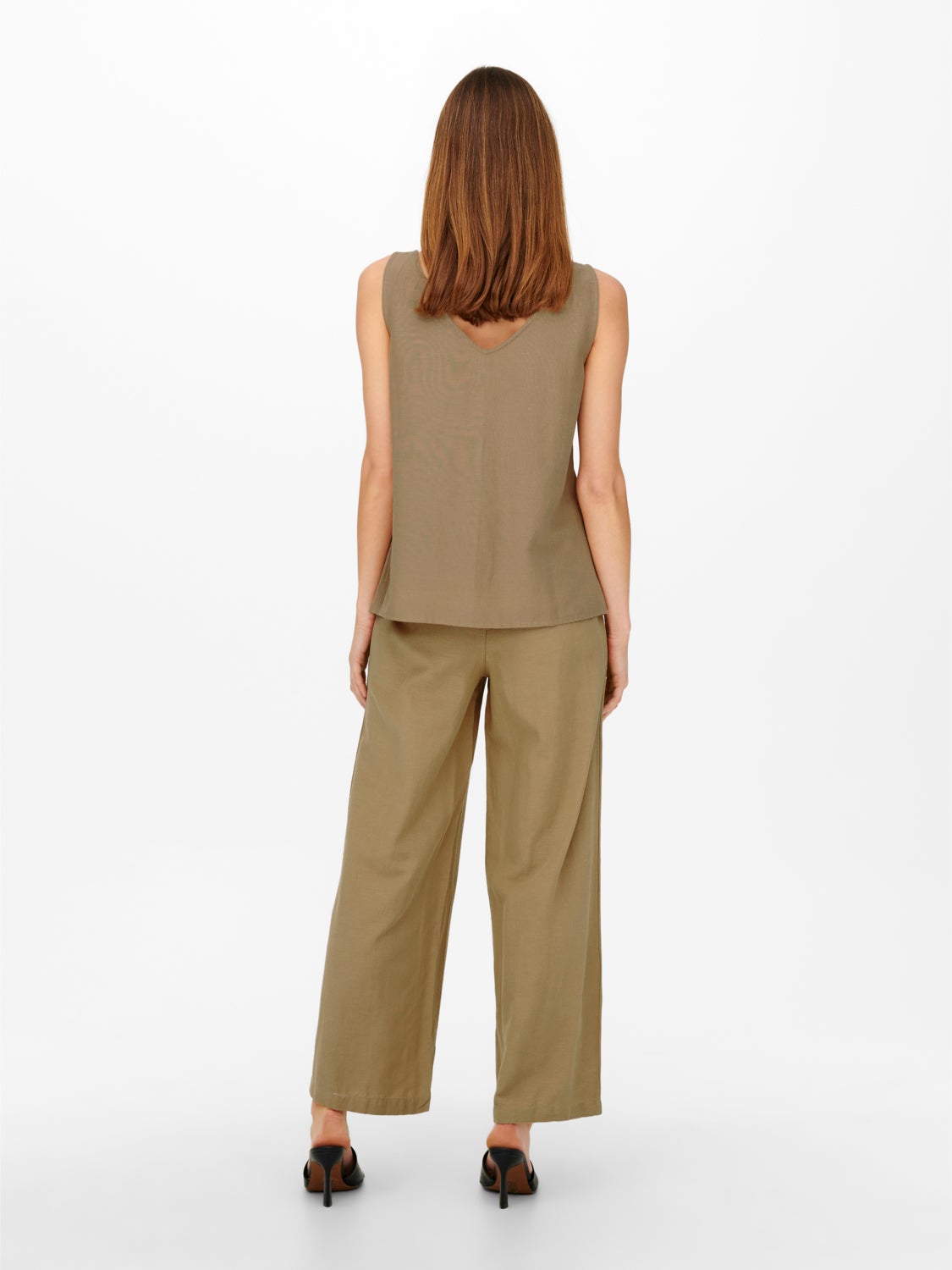 Short sleeved linen button Top