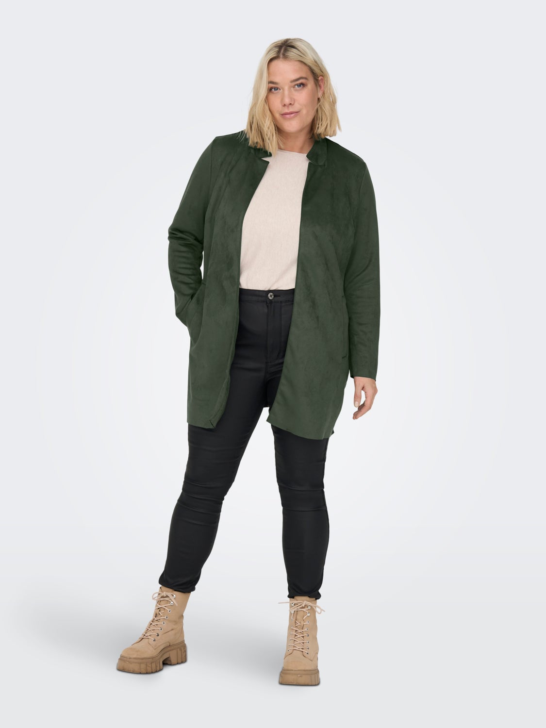 CUrvy Faux Suede Coatigan