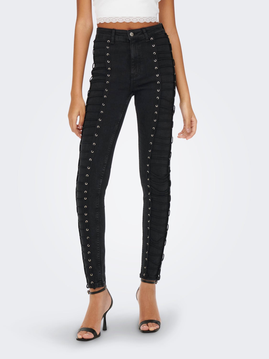 NEOJerry string detailed highwaisted Skinny fit jeans