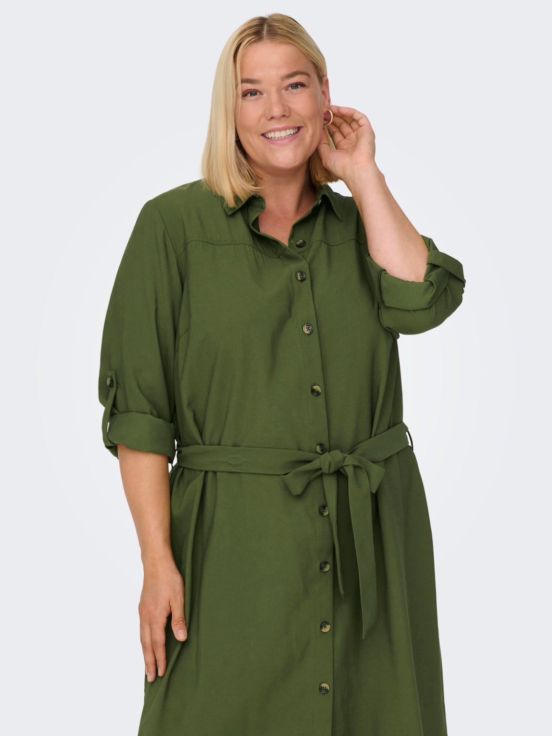 Curvy midi shirt dress