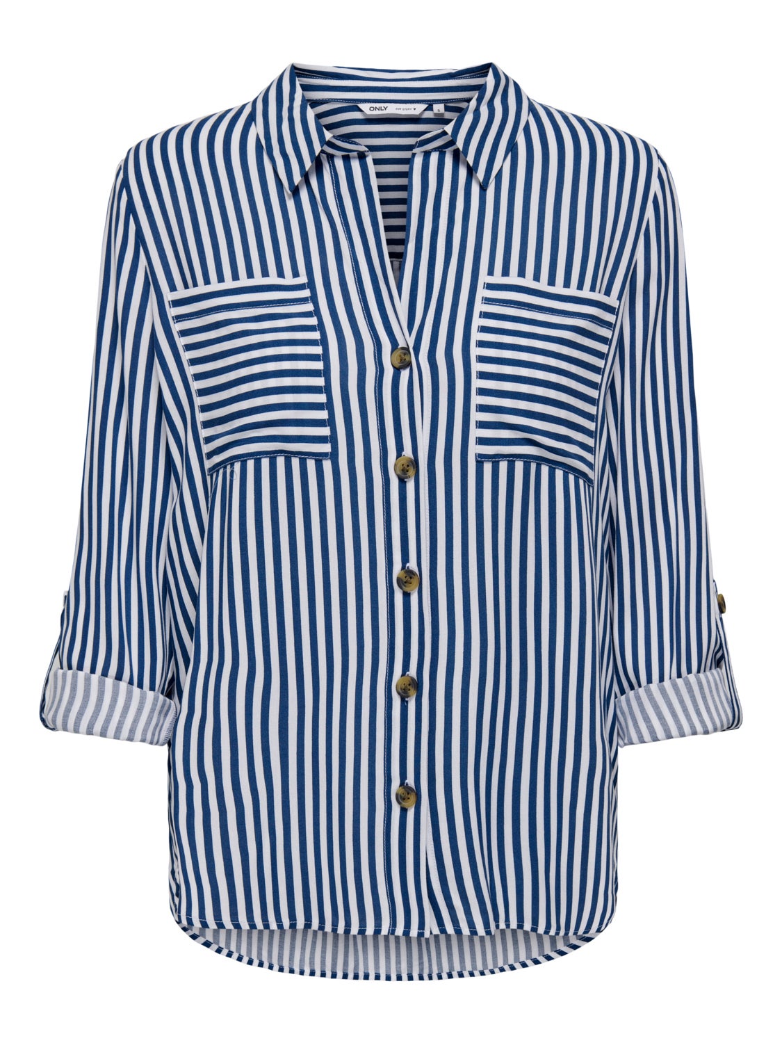 Shirt with rolled rolled up sleeves