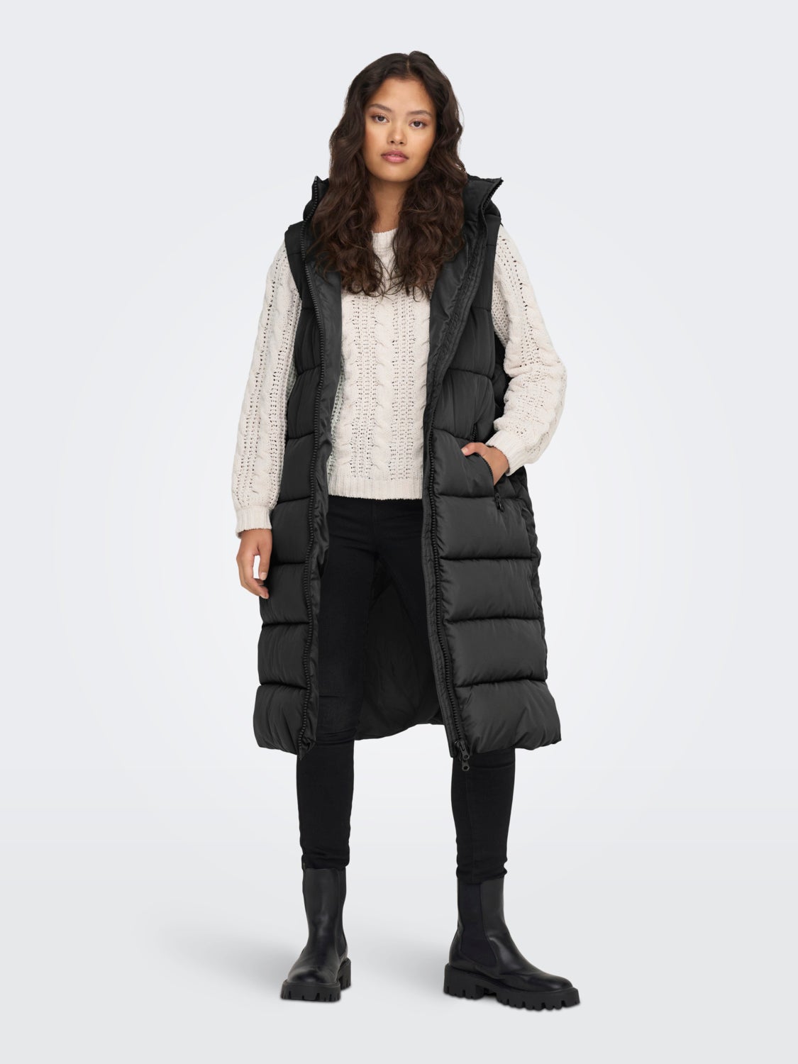 Long puffer gilet