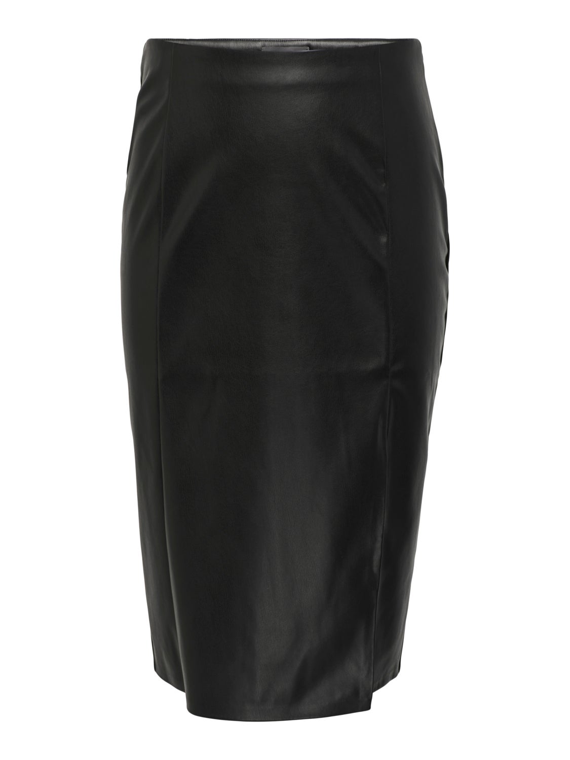 Curvy faux leather skirt