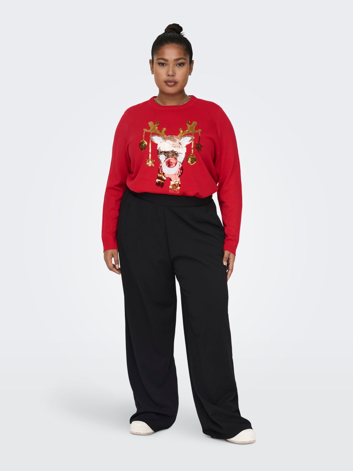 Curvy glitter christmas knitted pullover