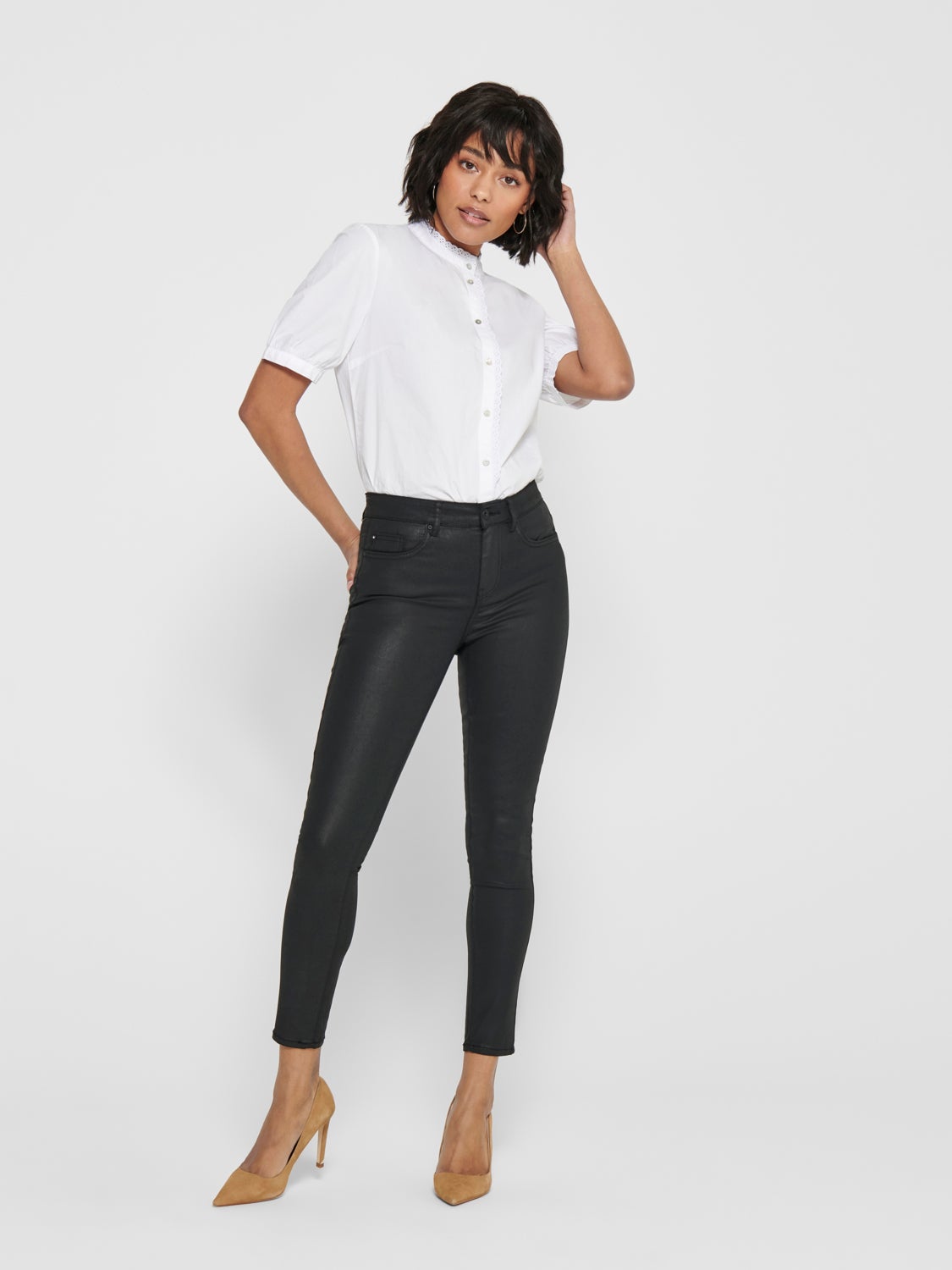 ONLHush coated skinny fit Trousers