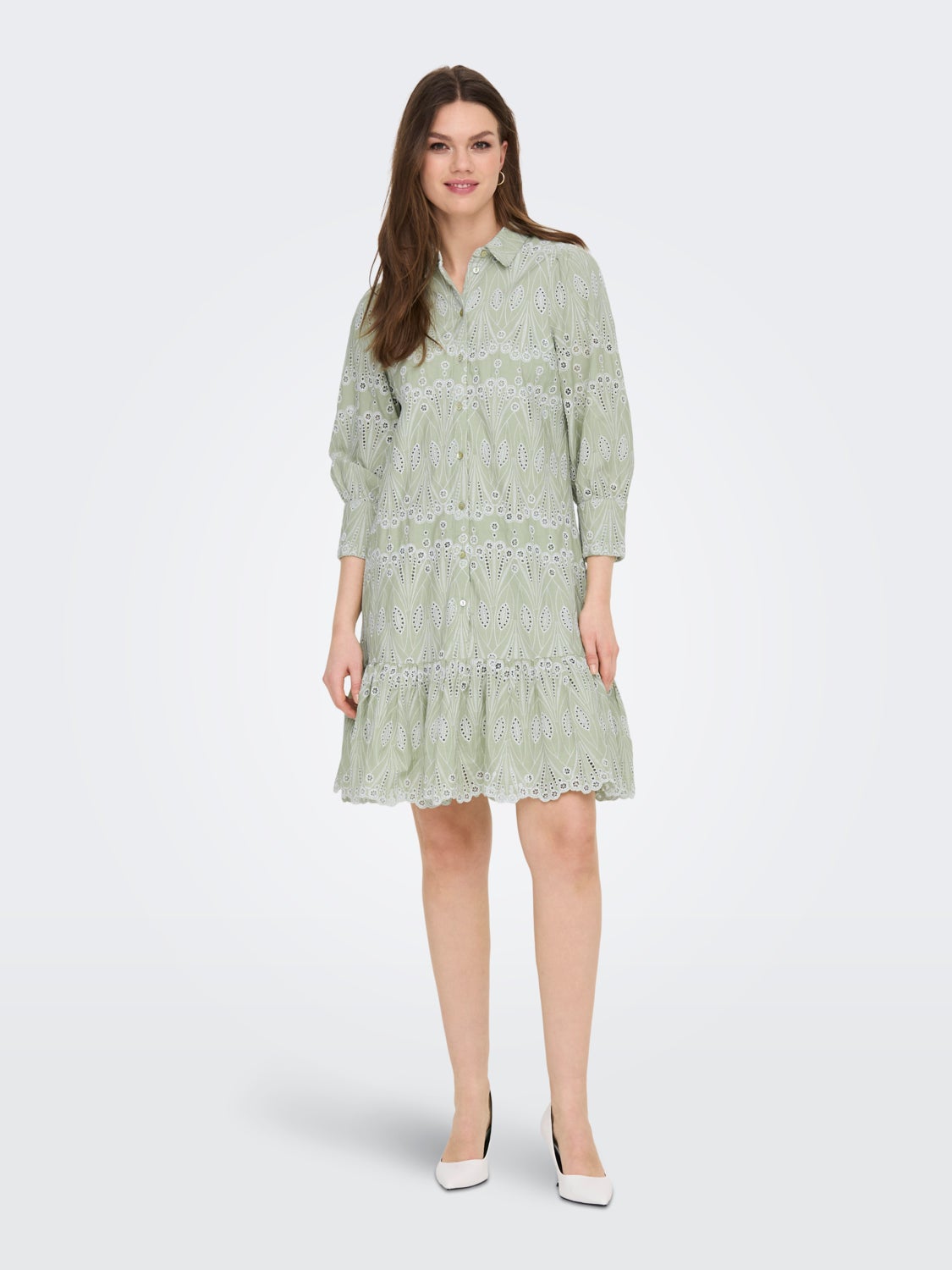 3/4-Sleeved Lace Dress